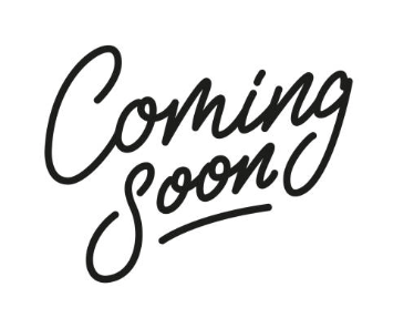 Black 'Coming Soon' text on a white background