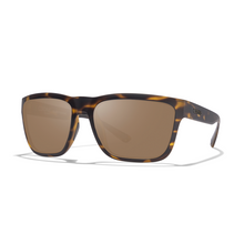 Load image into Gallery viewer, Sunglasses with tortoiseshell frame and bronze polarized lenses on a white background
