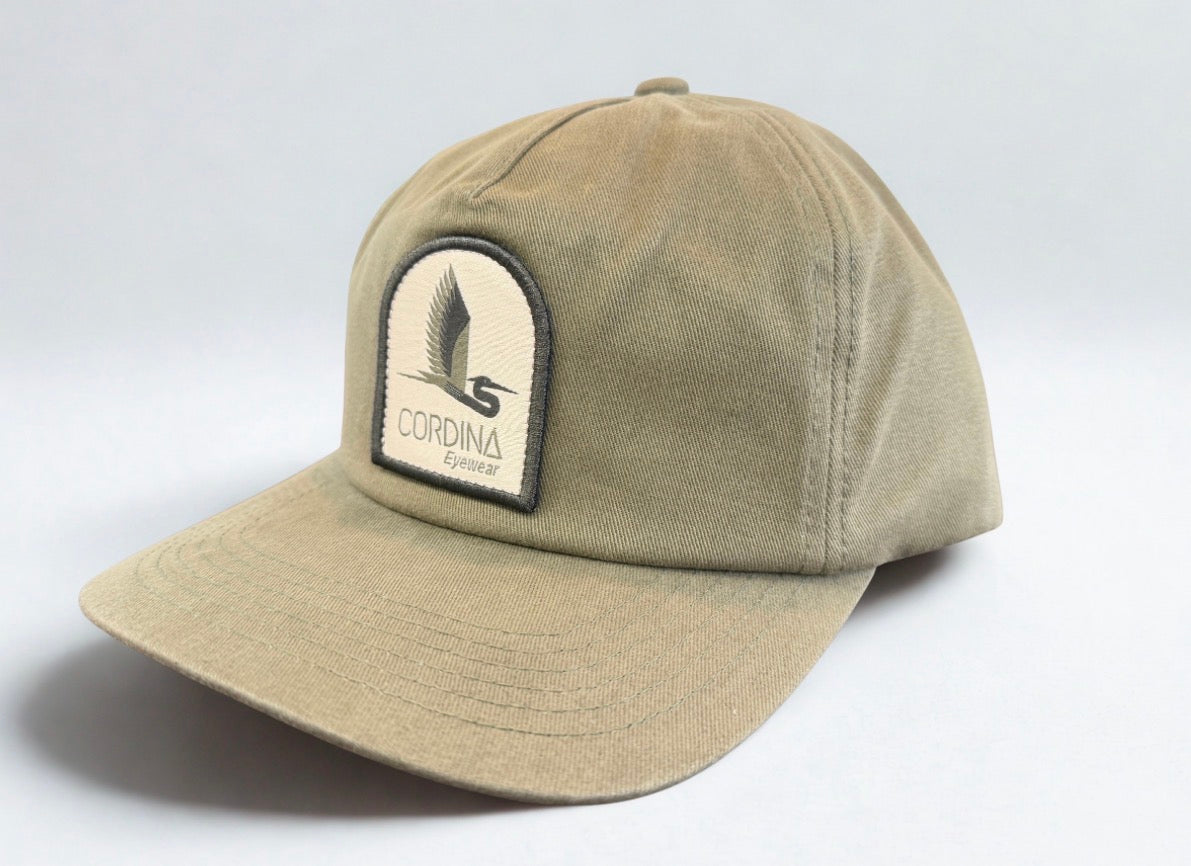 Olive Green Hat with Heron design from Cordina Eyewear
